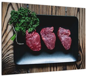 Tablou cu carne pe farfurie (70x50 cm), în 40 de alte dimensiuni noi