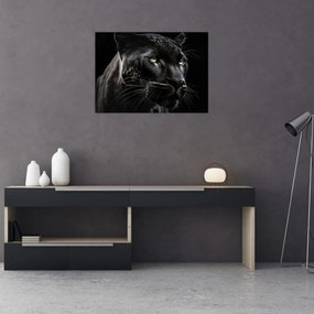 Tablou pe sticlă - Pantera Neagră (70x50 cm)