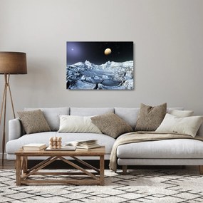 Tablou pe sticlă cu sat (70x50 cm)