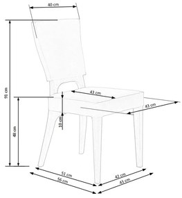 Scaun de bucaterie Wenanty, stejar albastru/miere