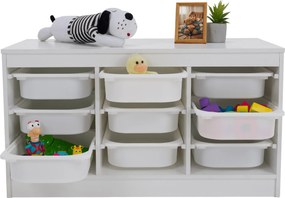Organizator cu cutii de depozitare, alb, TRIMAL