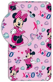 Disney Minnie XoXo cearșaf cu elastic 90x200 cm