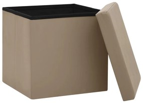 Taburet de depozitare pliabil, cappuccino, PVC 1, Cappuccino