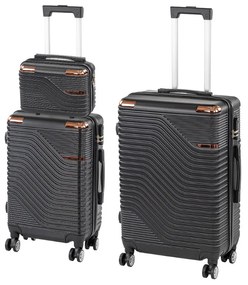 TraveLux Urban XV gurulós bőrönd szett fekete