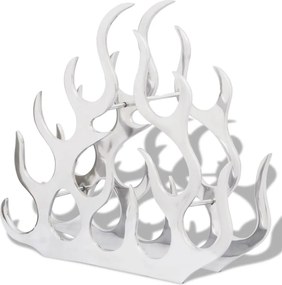 vidaXL Suport sticle de vin pentru 11 sticle, argintiu, aluminiu