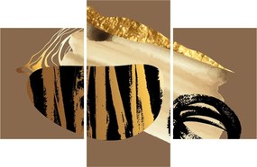 Tablou - Abstracție maro auriu N⁰2 (90x60 cm)