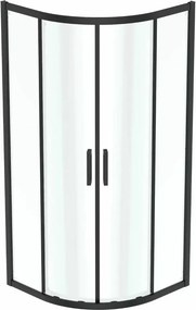 Cabina de dus semirotunda cu usi glisante 90x90 cm negru mat Ideal Standard Connect 2