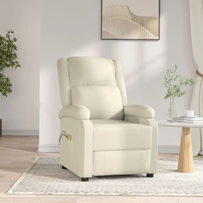 3073713 vidaXL Fotoliu de masaj electric, alb, piele ecologică