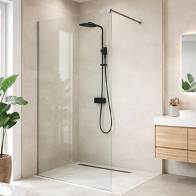 Paravan dus 90x200 cm cu sticla securizata 6 mm, protectie sticla Aquaperle, Easy Sanswiss 900x2000 mm