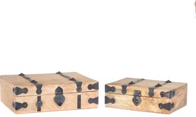 Cutii decorative, lemn de mango, 2 buc