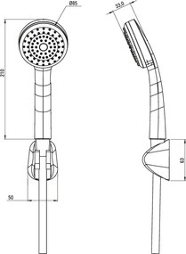 Symetrio Set de duș, cu suport fix Finisaj: Crom NET_041K
