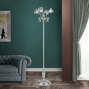 Lampadar, Lampa de podea design clasic LA BOHEME, argintiu antic
