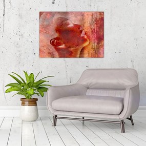 Tablou pe sticlă - Profilul feței feminine (70x50 cm)