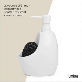 Dozator de săpun lichid alb din ceramică 590 ml Joey – Umbra