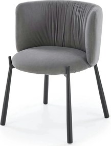 Scaun K531, gri/negru, stofa catifelata/metal, 60x58x76 cm