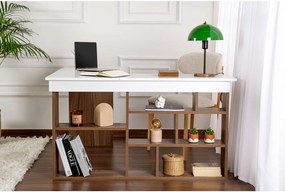 Birou cu aspect de lemn de nuc 120x130 cm Vesper – Kalune Design