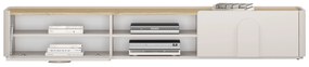 Comodă TV Amilio 220 cm - cashmere / stejar uleiat / mânere cashmere