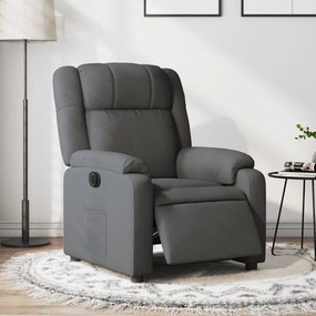 vidaXL Fotoliu rabatabil electric, gri închis, material textil