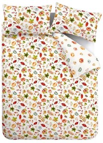 Lenjerie de pat albă-portocalie pentru pat de o persoană 135x200 cm Autumn Pumpkins – Catherine Lansfield