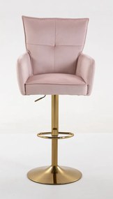 HR250W Scaun Catifea Roz Pudra Bază Aurie