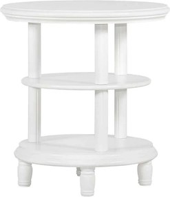 Masă lemn masiv alb de cafea rotunda Elizabeth 60x60cm