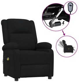 3098361 vidaXL Fotoliu electric de masaj rabatabil, negru, textil