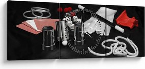 Tablou cu uneltele de magie (cu ceas) (90x30 cm)
