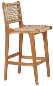 Scaun de bar în culoare naturală din lemn de tec (înălțime șezut 60 cm) Derby – House Nordic