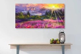 Tablou pictură în ulei peisajul multicolor