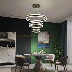 Lustra LED Cu Telecomanda, Elit's Esn1768/600-mCOF, 304W, Maro Caffe
