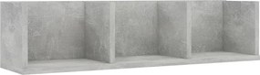 vidaXL Raft de perete CD-uri, gri beton, 75x18x18 cm, lemn prelucrat
