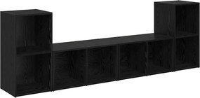 vidaXL Set comodă TV 4 pcs Stejar Negru 37 x 37 x 72 cm Lemn compozit