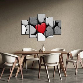Tablou cu inimioare din lemn (150x105 cm)