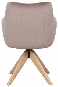 Scaun de bucătărie Azalia D Velvet, bej / stejar