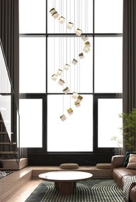 Lustra casa scarii cu 20 pendule LED Cuboid