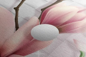 Tablou magnolie cu elemente abstracte