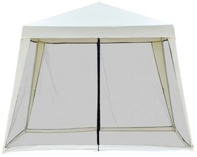 Outsunny Pavilion de Grădină Impermeabil cu Plasă Anti-Țânțari, Design Elegant, Bej, 3x3x2.35m | Aosom Romania