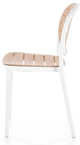 Scaun plastic K529 alb/natur