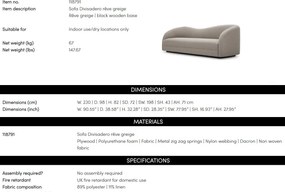 Canapea design elegant LUX Divisadero, Reve greige