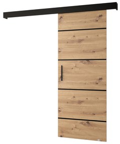 Uși culisante 90 cm Sharlene IV (stejar artisan + negru mat + negru). 1043736