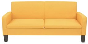 Canapea cu 3 locuri, 180 x 65 x 76 cm, galben