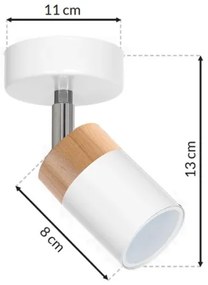 Spot JOKER WHITE WOOD 1xGU10/8W/230V