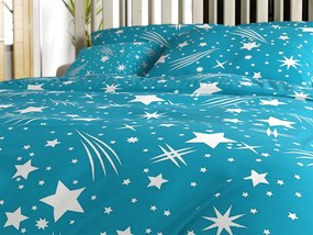 Lenjerie de pat din bumbac Culoare turcoaz, NIGHT SKY