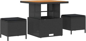 vidaXL Set de canapele pentru grădină cu pernă 12 pcs Negru