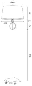 Lampadar, lampa de podea design modern Perseo crem, auriu, verde