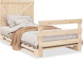 vidaXL Cadru de pat cu tăblie, 100x200 cm, lemn masiv de pin