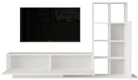 Set mobilier living Damon, Pako World, Alb, 140x29x39 cm