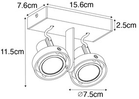 Spotlight modern alb cu 2 lumini - Master 50