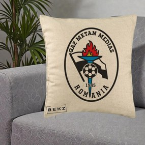 Perna Personalizata Gaz Metan Medias 1945 Fotbal, 40x40 cm, Bej, Husa Detasabila, Perna Inclusa, BEKZ®