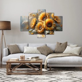 Tablou - Pictură cu floarea-soarelui (150x105 cm)